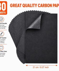 Alternative view of Carbon Paper for Tracing Graphite Transfer-Paper - PSLER 30 Pcs Black Graphite Paper for Tracing Drawing Patterns on Wood Projects Canvas Fabric Artist Lettering Sketch Drawing A4 8.27 X 11.81 Inch